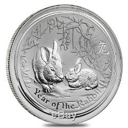 2011 1 Kilo Silver Lunar Year of The Rabbit BU Australian Perth Mint In Cap