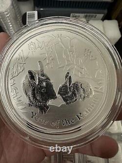 2011 Australia Perth 1 kilo. 999 fine Silver Year of the Rabbit BU In Capsule