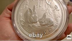 2011 Australian $30 Lunar II Year of the Rabbit1 Kilo Silver Proof Coin