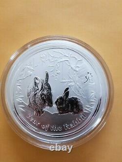 2011 Australian Year of the Rabbit 1 Kilo Silver $30 Coin BU
