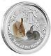 2011 Lunar Ii Year Of The Rabbit 1 Kilo Silver Coin Gemstone Eye. No Coa, No Box