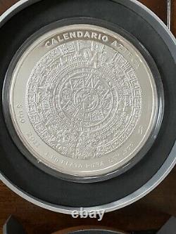 2011 Mexico Azteca 100 Pesos 1 Kilo 32.15 Oz Proof Like Silver Coin Box Coa