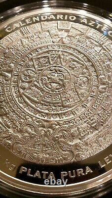 2011 Mo MEXICO 32.15 Oz 1 Kilo $100 AZTEC CALENDAR SILVER COIN WithBox & COA