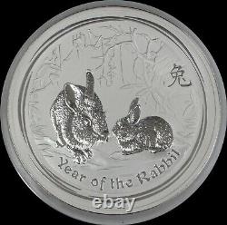 2011 P Silver Australia $30 Lunar Year Of The Rabbit Kilo Coin In Capsule