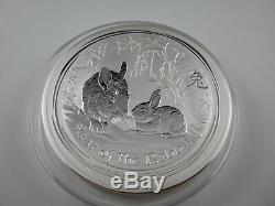 2011 Silver LUNAR YEAR OF THE RABBIT 1 KILO No13th Produced
