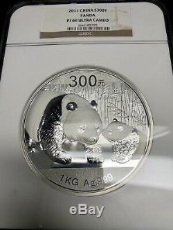2012 1 Kilo China Silver S300Y Panda 1 Kg Coin NGC PF69 ULTRA CAMEO with COA Rare
