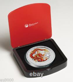 2012 $30 AUSTRALIA LUNAR DRAGON 1 KILO SILVER RUBY GEMSTONE EYE Mintage 1895