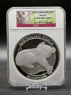 2012 Australia Koala $30 Kilo Silver. 9999 NGC PF69 Ultra Cameo Box & COA