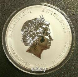 2012 Australia Lunar Dragon 1 Kilo Colorized Silver Bullion Coin