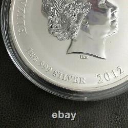 2012 Australia Lunar Dragon 1 Kilo Colorized Silver Bullion Coin