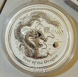 2012 Australia Silver Lunar Dragon 1 Kilo 999 Silver Coin Perth Mint