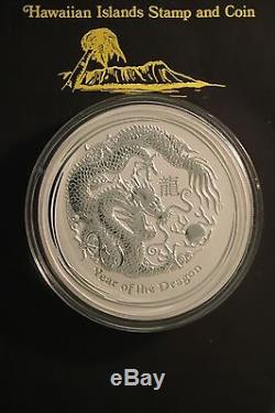 2012 Australian lunar Chinese Zodiac. 999 Silver Coin Year of the Dragon 1 kilo