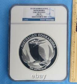 2012 NGC MS70 ER Australian Kookaburra $30 Coin 1 Kilo. 999 Fine Silver, 32.15oz