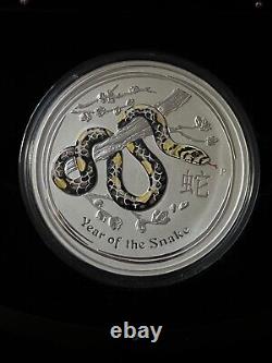 2013 1 Kilo. 999 Silver Lunar Year of SNAKE Perth Mint withMint Capsule