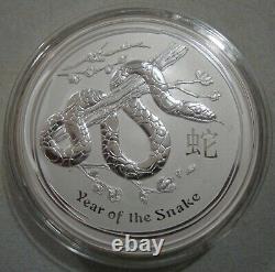 2013 1Kilo. 999 Silver Lunar Year of SNAKE Perth Mint withMint Capsule
