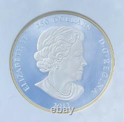 2013 1Kilo. 9999 Silver & Gold Inlaid Canada $250 Gilt Maple Leaf NGC PF69 UCAM
