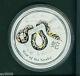 2013 $30 Australia Lunar Snake 1 Kilo Colorized Silver Zodiac Bullion Coin