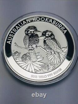 2013 Australia $30 Kookaburra 1 Kilo. 999 Fine Silver Coin