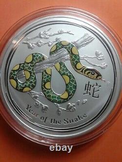 2013 Australia Lunar Year of the Snake 1 Kilo Silver Colorized Coin
