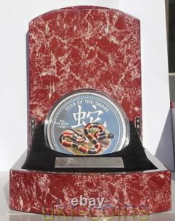 2013 Niue $30 Lunar Year of the Snake 1 Kilo Silver Colored Proof Coin NZ Mint
