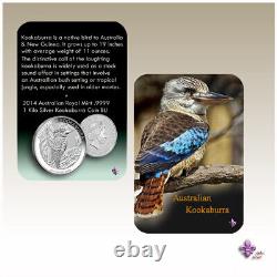 2014 1 Kilo Silver Australian Kookaburra BU In a Presentation Case delis coins