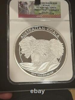 2014 AUSTRALIA KOALA 1 KILO SILVER NGC PF70 Ultra Cameo