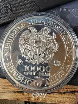 2014 Armenia 10000 Dram Noah's Ark Kilo. 999 Fine Silver Coin