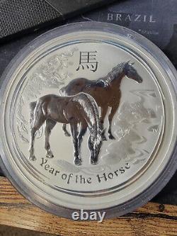 2014 Australia 30 Dollars Queen Elizabeth Yr of Horse Kilo. 999 Fine Silver Coin