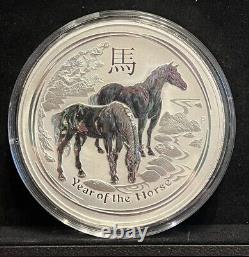 2014 Australia Silver Lunar Year of the HORSE 1 KILO. In capsule