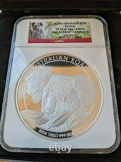 2014 Koala PROOF 1 Kilo $30 Silver Coin Kilogram NGC PF70 One of 1st 150 Struck