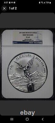 2014-Mo Mexico Silver Proof Like Libertad 1 Kilo NGC PL-69 First Release