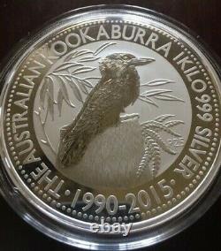 2015 1 Kilo. 999 Silver Australian Kookaburra 25th Anniversary Coin