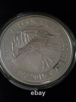 2015 1 Kilo. 999 Silver Australian Kookaburra 25th Anniversary in original case