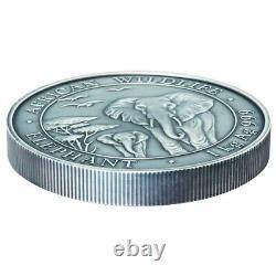 2015 2000 Shillings Kilo Silver Coin? Somali Elephant? KG Antique Finish