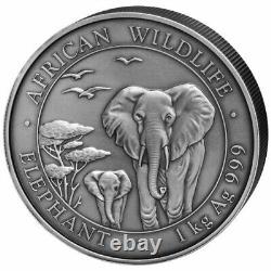 2015 2000 Shillings Kilo Silver Coin? Somali Elephant? KG Antique Finish 2000s