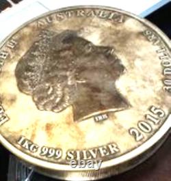 2015 Australia 1 kilo Silver Lunar Goat BU. 999 SILVER 30 DOLLAR COIN