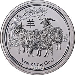 2015 Australia Silver 30 Dollar Lunar Goat (Series 2) 1 Kilo 32.15 ozs. 9999
