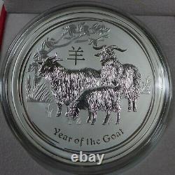 2015 Australian Lunar Chinese Zodiac. 999 Silver 1 Kilo Coin Year of the Goat