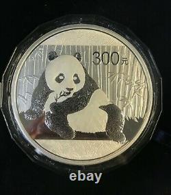 2015 Chinese Panda Commemorative Proof 300 Yuan 1 Kilo. 999 Silver, Box & COA