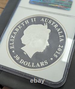 2015 NGC $30 Australia Kookaburra Kilo Silver Proof Coin PF70 1 of First 100 COA