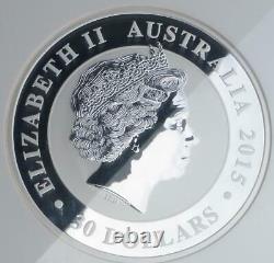 2015 NGC MS 70 Australian Kookaburra $30 Coin, 1 Kilo. 999 Fine Silver, 32.15oz