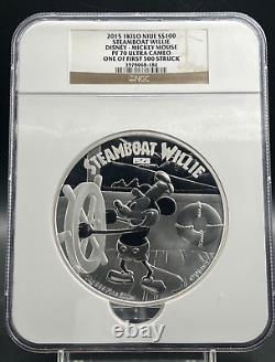 2015 Niue Disney Mickey Mouse Steamboat Willie 1 Kilo Silver NGC PF 70 UCAM