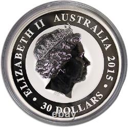 2015 P $30 AUD Australia Kookaburra 25th Anniversary 1 Kilo. 999 Silver