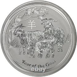 2015-P Australia $30 Lunar Series Year of The Goat 1 Kilo. 999 Fine Silver Coin