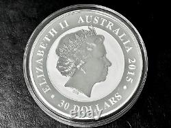 2015 P Australia Perth Mint $30 Kookaburra 1 Kilo. 999 Fine Silver Coin
