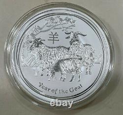 2015 Perth Mint Lunar Year of the Goat Silver Coin 1kg Kilo BU Encapsulated