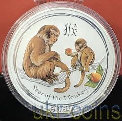 2016 Australia 1 Kilo $30 Year of the Monkey Lunar II Silver Coin Gemstone Eye
