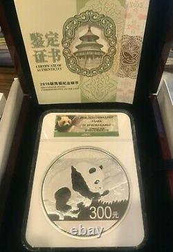 2016 China 1 Kilo Silver Panda 300 Yuan Coin NGC PF 70 Ultra Cameo DFP #29 2/22