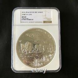 2016 Congo African Lion 1 Kilo Silver Coin NGC MS69