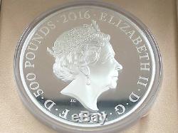 2016 Royal Mint Queens 90th Birthday UK £500 Silver Proof Kilo Coin Box Coa